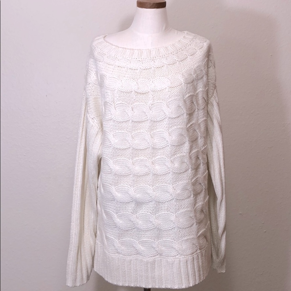 DKNY Cable Knit Long Sweater